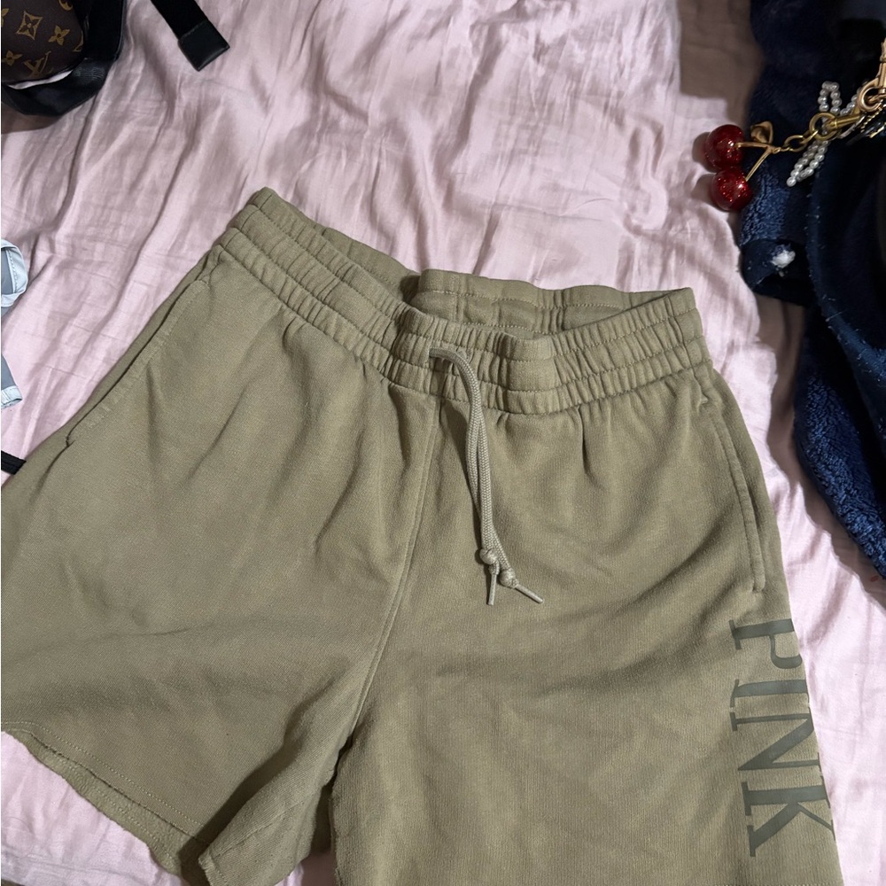 PINK Victoria's Secret Khaki Athletic Shorts
